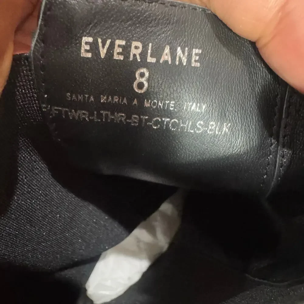 Everlane The City Leather Chelsea Boot Pull-On Square Toe Black Size 8 NWOB_11